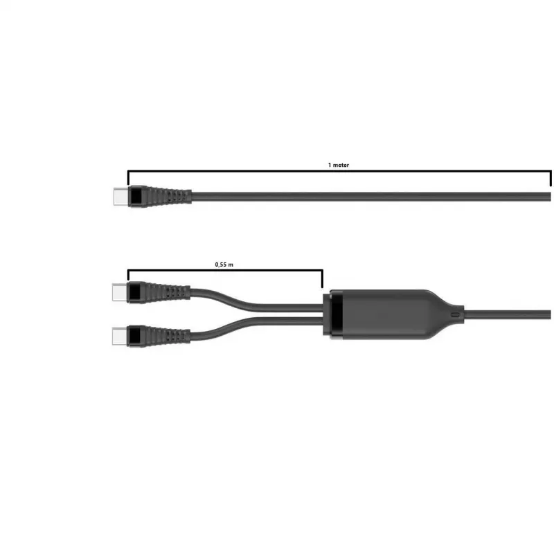 Microconnect MC-2XUSBC-100W USB kabelis USB 2.0 1 m USB C Melns