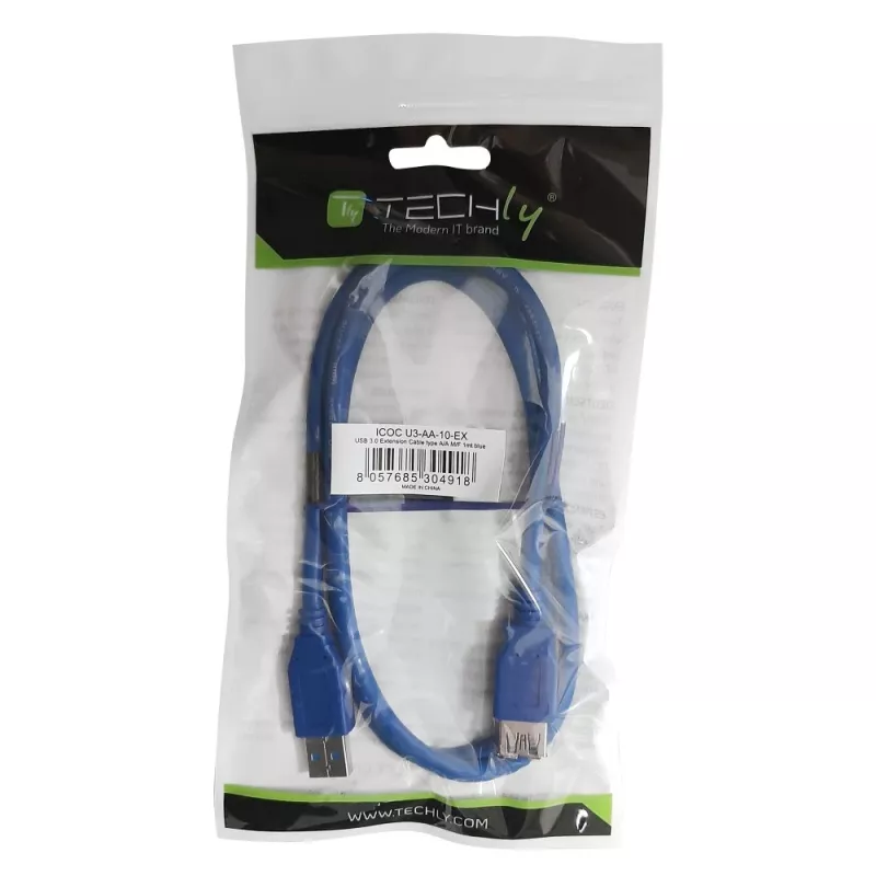Techly pagarinājuma USB 3.0 kabelis A vīr. / A siev. 3 m zils ICOC U3-AA-30-EX