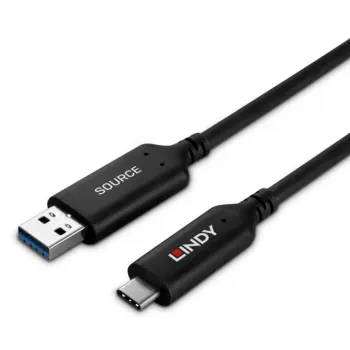 Lindy 50m USB 3.2 Gen 1 Type A to C optiskās šķiedras hibrīda kabelis