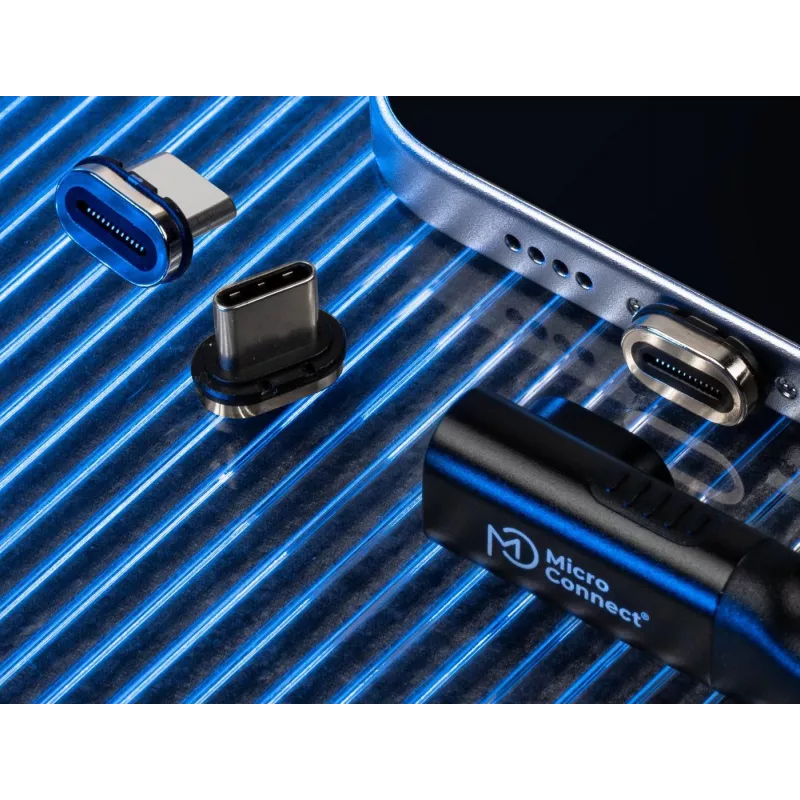 USB4 Magnetic Plug MicroConnect MC-LS-USB4MP2S — USB4 kabelis, 40 Gbps dati, 100 W Power Delivery