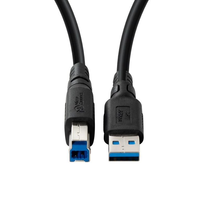 USB A–B datu kabelis MicroConnect USB3.0AB2B-LSZH 2 m, USB 3.2 Gen 1 (Micro-B/B), zemu dūmu nulles halogēna
