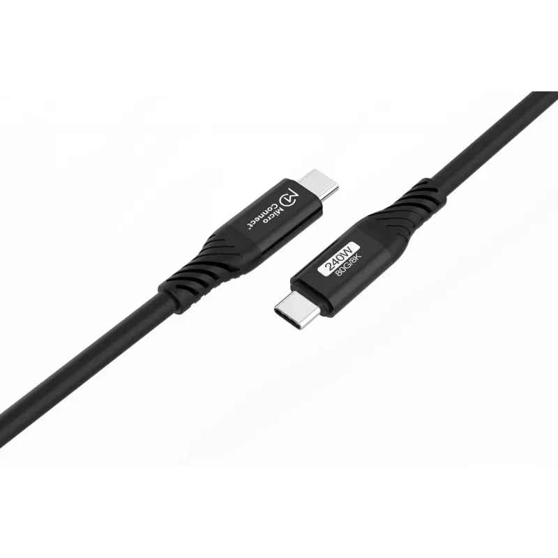 Microconnect USB4CC05-240W-80GBPS USB kabelis USB4 Gen 3x2 0,5 m USB C Melns