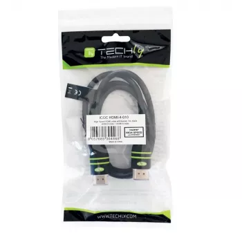 Techly 2m High Speed HDMI kabelis ar Ethernet A/A M/M Melns ICOC HDMI-4-020
