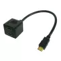 Techly ICOC-HDMI-F-002 HDMI kabelis 0,3 m HDMI Type A (Standard) 2 x HDMI Type A (Standards) Melns