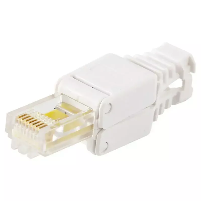 RJ-45 Cat5e vada savienotājs LOGON TWP8P8TP, caurspīdīgs/balts/dzeltens, 10 gab. iepakojumā