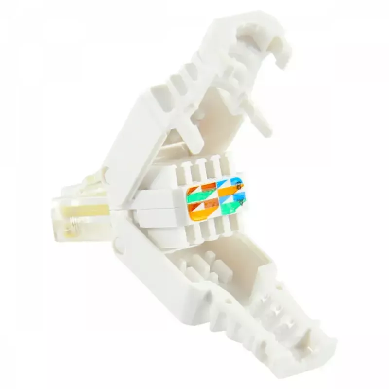 RJ-45 Cat5e vada savienotājs LOGON TWP8P8TP, caurspīdīgs/balts/dzeltens, 10 gab. iepakojumā