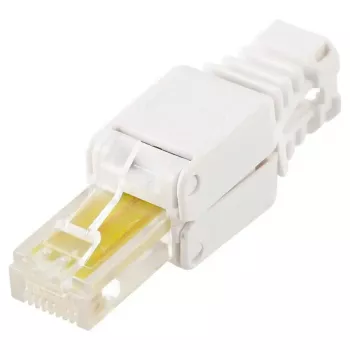 RJ-45 Cat5e vada savienotājs LOGON TWP8P8TP, caurspīdīgs/balts/dzeltens, 10 gab. iepakojumā