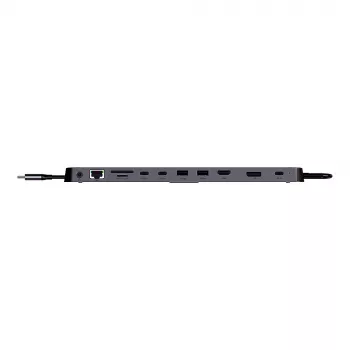 Lindy DST-Mini XT 810, USB-C klēpjdatora mini dokstacija ar vienu displeju (8K) vai diviem displejiem (4K60) un 100W caurlaides uzlādi
