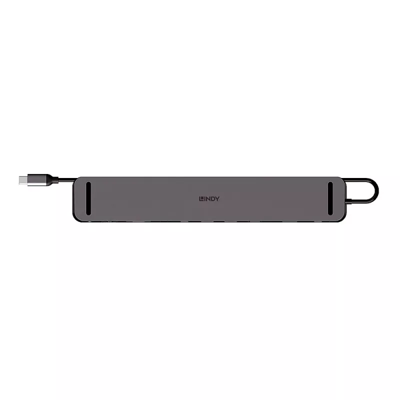 Lindy DST-Mini XT 810, USB-C klēpjdatora mini dokstacija ar vienu displeju (8K) vai diviem displejiem (4K60) un 100W caurlaides uzlādi