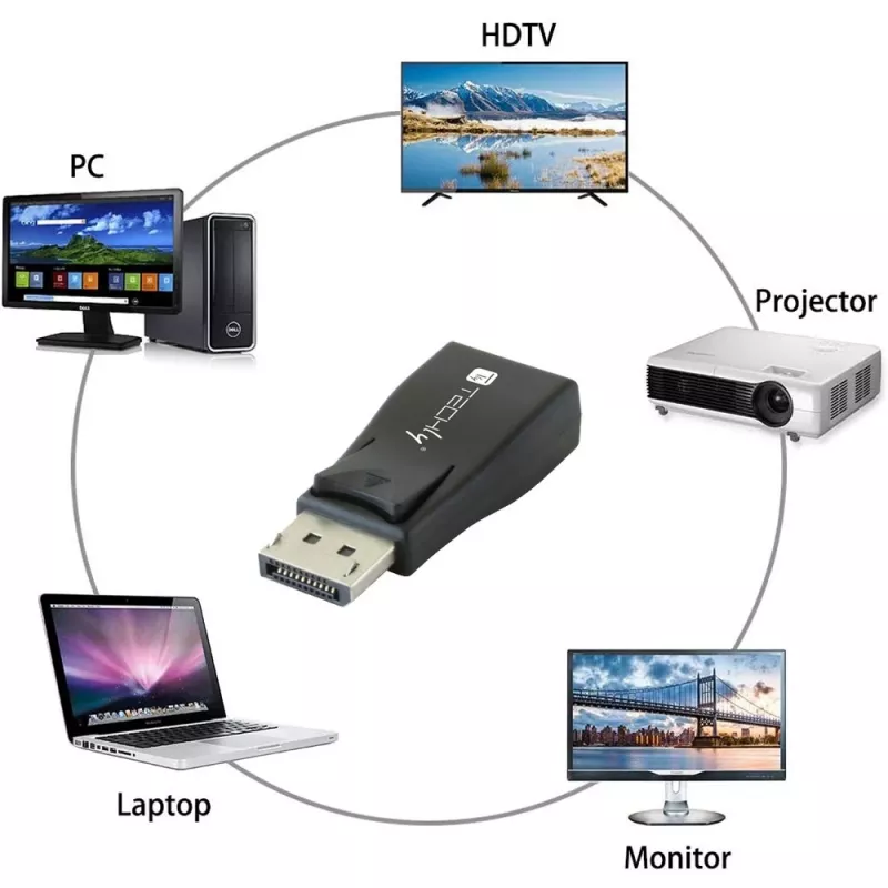 Kabeļu savienotāju pārveidotājs DisplayPort VGA Techly IADAP-DSP-230T