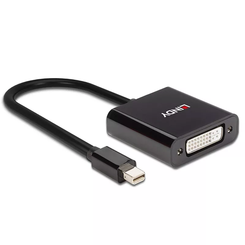 Lindy Mini DisplayPort uz DVI aktīvais pārveidotājs 0,16 m, melns