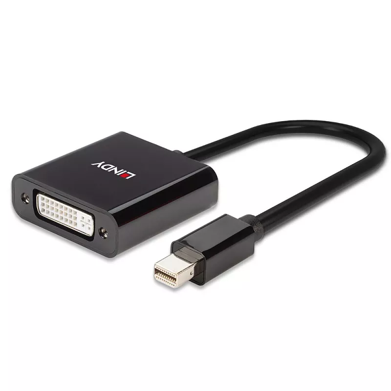 Lindy Mini DisplayPort uz DVI aktīvais pārveidotājs 0,16 m, melns