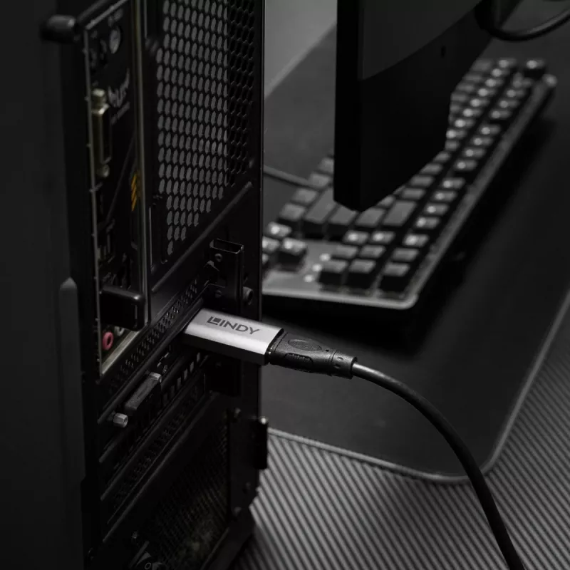 DisplayPort–HDMI adapteris Lindy 41095 — atbalsta līdz 4K 120 Hz