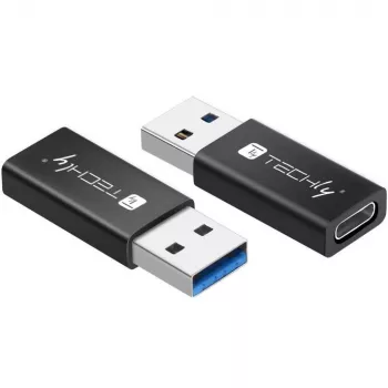 USB savienotāju adapteris Techly IADAP USB3-AFT USB A uz USB C melns