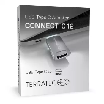 Kabeļa savienotājs Terratec CONNECT C12 USB Type-C HDMI pelēks