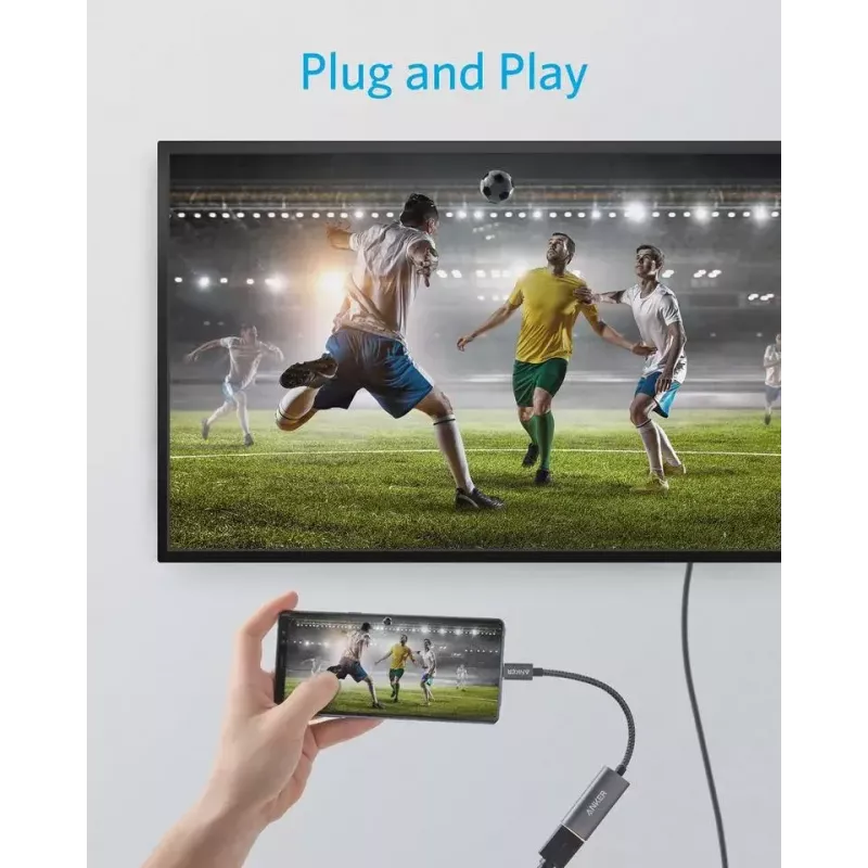 USB grafikas adapteris Anker A83120A1 — USB 3.2 Gen 1, melns/pelēks, kabelis 0,15 m