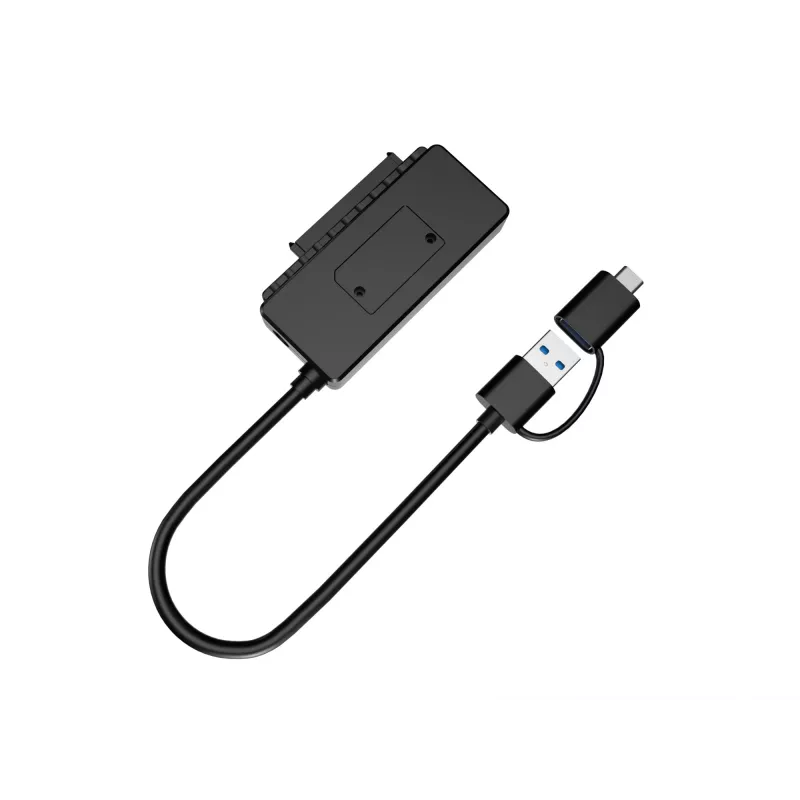 Conceptronic ABBY21B USB 3.0 SATA adapteris ar strāvas adapteri, 2,5 collu/3,5 collu SATA HDD/SSD, 2-in-1 USB C/A kabelis