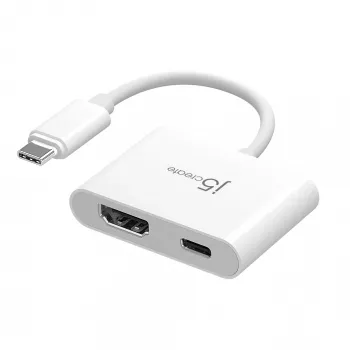 j5create JCA152 USB-C® uz 4K HDMI™ adapteris ar jaudas piegādi, melns