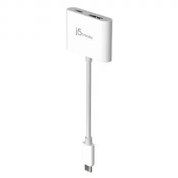 j5create JCA152 USB-C® uz 4K HDMI™ adapteris ar jaudas piegādi, melns