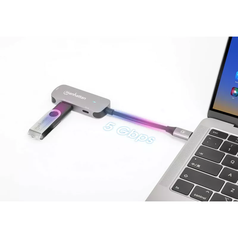 Manhattan USB-C dokstacija/sadalītājs HDMI USB-A USB-C 100 W Power Delivery 4K 60Hz