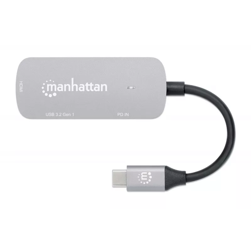 Manhattan USB-C dokstacija/sadalītājs HDMI USB-A USB-C 100 W Power Delivery 4K 60Hz