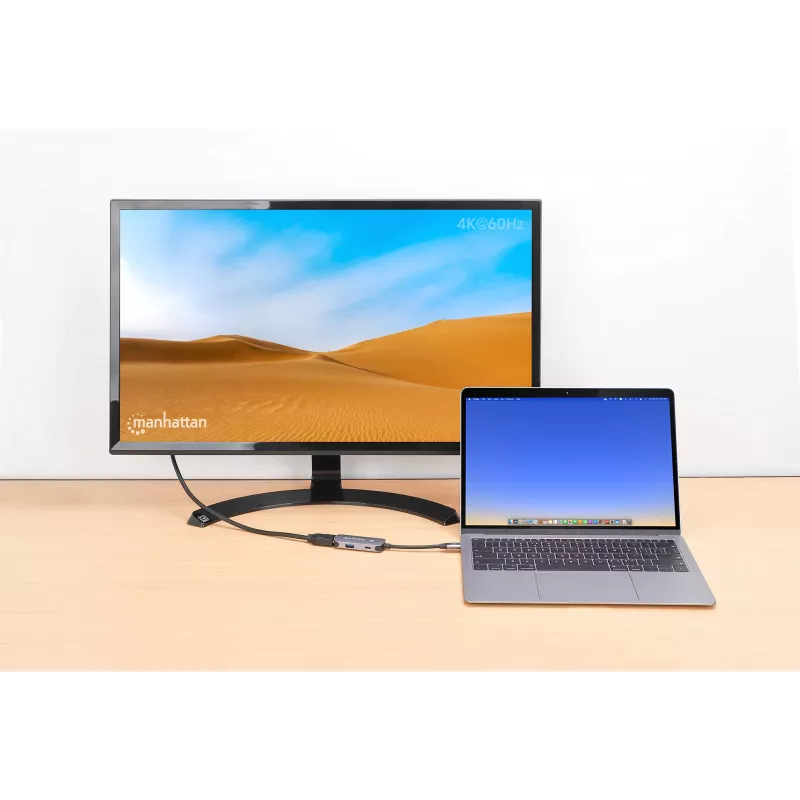 Manhattan USB-C dokstacija/sadalītājs HDMI USB-A USB-C 100 W Power Delivery 4K 60Hz