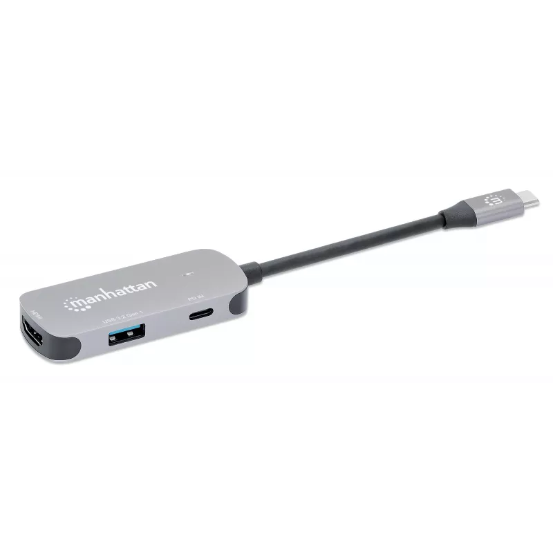 Manhattan USB-C dokstacija/sadalītājs HDMI USB-A USB-C 100 W Power Delivery 4K 60Hz