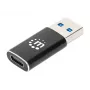 Manhattan USB-C uz USB-A adapteris, sieviešu uz vīriešu, 10 Gbps (USB 3.2 Gen2 jeb USB 3.1), SuperSpeed+ USB, melns, mūža garantija