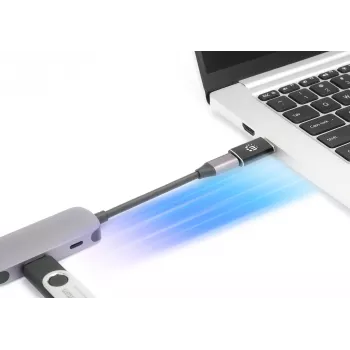 Manhattan USB-C uz USB-A adapteris, sieviešu uz vīriešu, 10 Gbps (USB 3.2 Gen2 jeb USB 3.1), SuperSpeed+ USB, melns, mūža garantija