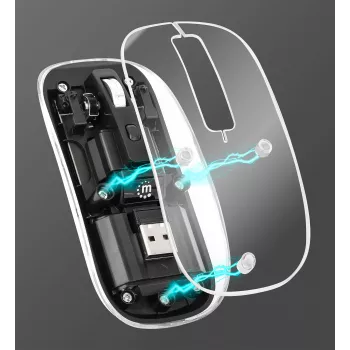 Bezvadu pele Manhattan Transparent uzlādējama USB