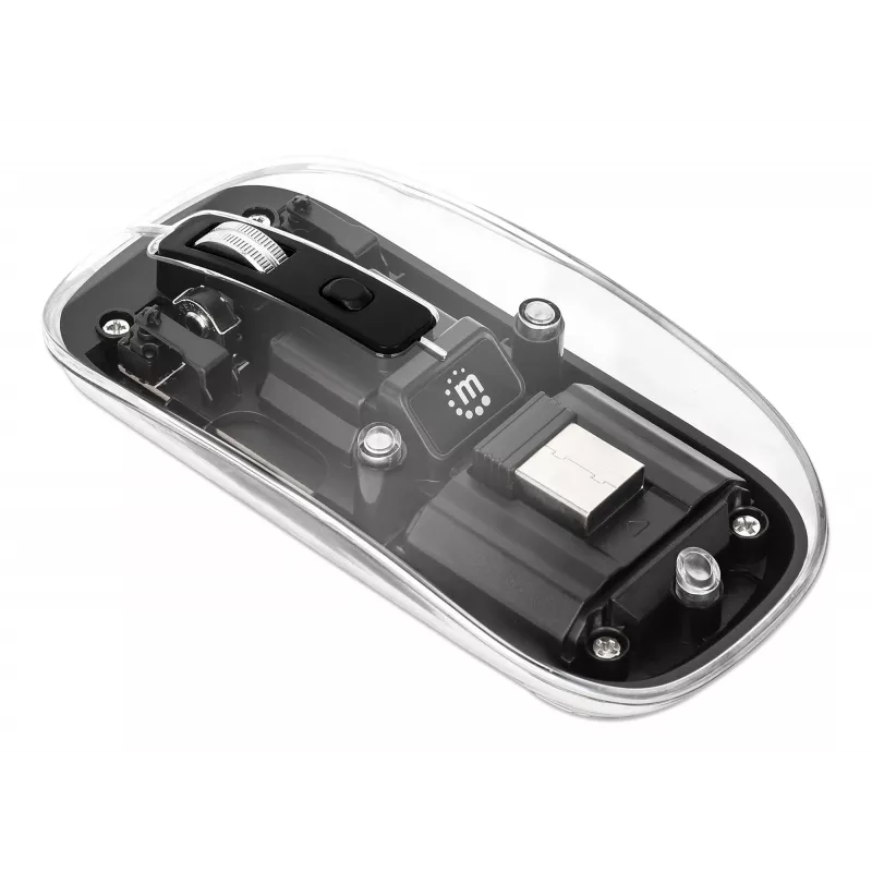 Bezvadu pele Manhattan Transparent uzlādējama USB