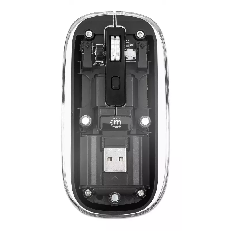 Bezvadu pele Manhattan Transparent uzlādējama USB
