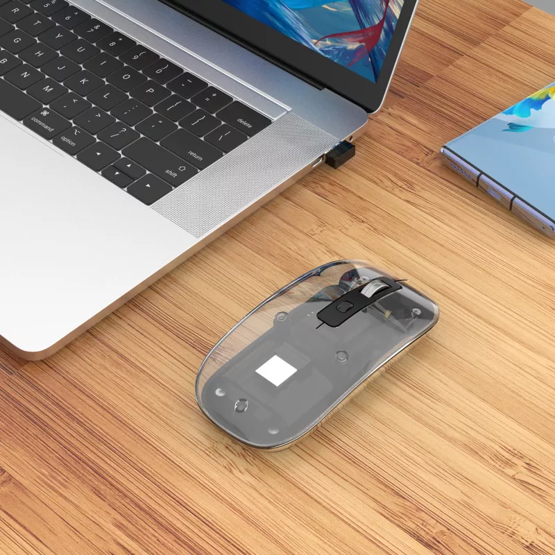 Bezvadu pele Manhattan Transparent uzlādējama USB