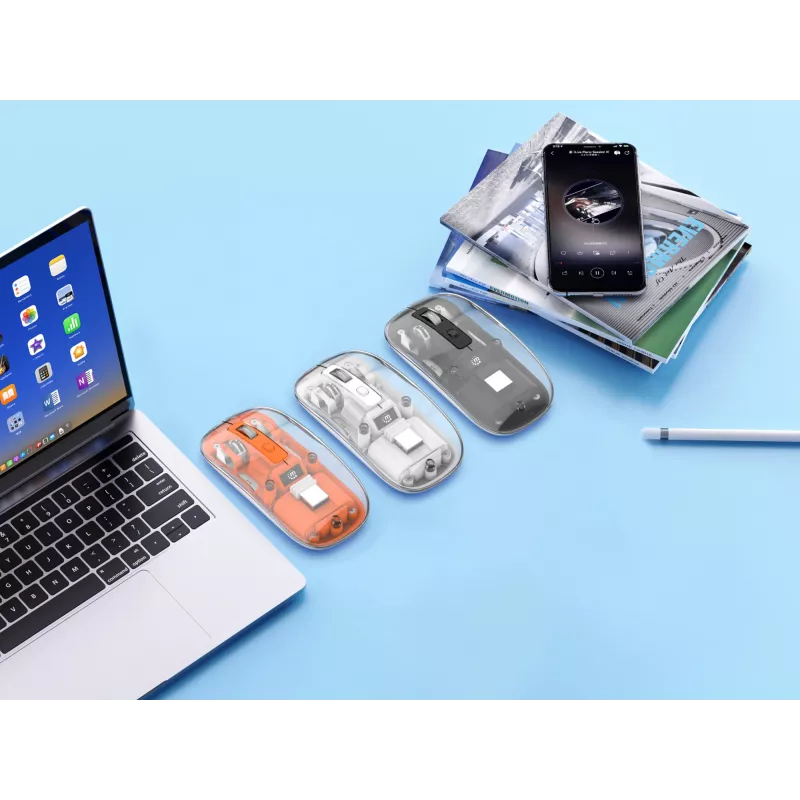 Pele Manhattan Transparent uzlādējama bezvadu USB