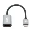 Manhattan USB-C uz HDMI kabelis, 4K@60Hz, 5 Gbps (USB 3.2 Gen1 aka USB 3.0), 11cm, vīrišķais pret vīrišķo, melns/sudrabains, trīs gadu garantija