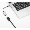 Manhattan USB-C uz HDMI kabelis, 4K@60Hz, 5 Gbps (USB 3.2 Gen1 aka USB 3.0), 11cm, vīrišķais pret vīrišķo, melns/sudrabains, trīs gadu garantija
