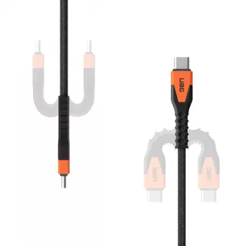 USB-C uz USB-C strāvas kabelis Eaton 1,5 m — Kevlara serdenis, USB 2.0, melns/oranžs