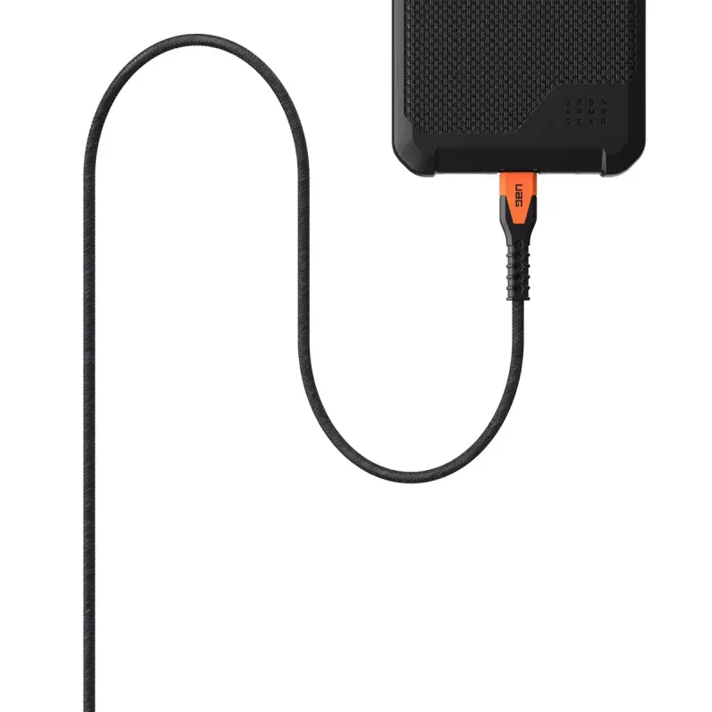 USB-C uz USB-C strāvas kabelis Eaton 1,5 m — Kevlara serdenis, USB 2.0, melns/oranžs