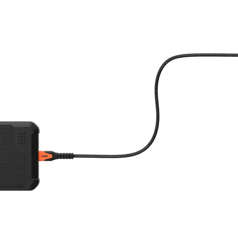 USB-C uz USB-C strāvas kabelis Eaton 1,5 m — Kevlara serdenis, USB 2.0, melns/oranžs