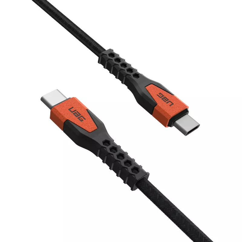 USB-C uz USB-C strāvas kabelis Eaton 1,5 m — Kevlara serdenis, USB 2.0, melns/oranžs