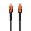 USB-C uz USB-C strāvas kabelis Eaton 1,5 m — Kevlara serdenis, USB 2.0, melns/oranžs