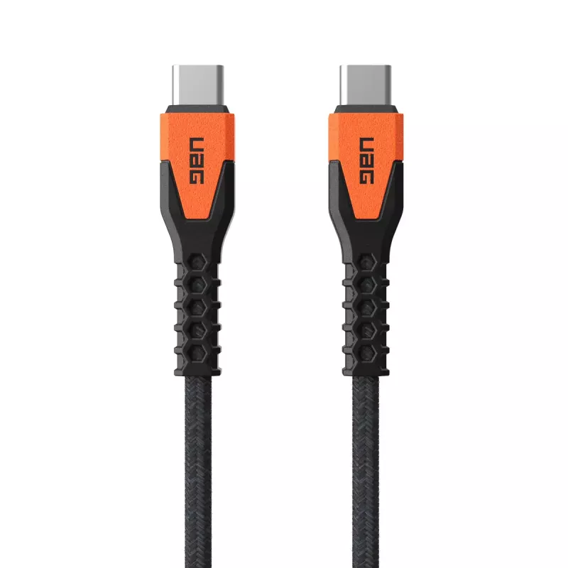 USB-C uz USB-C strāvas kabelis Eaton 1,5 m — Kevlara serdenis, USB 2.0, melns/oranžs