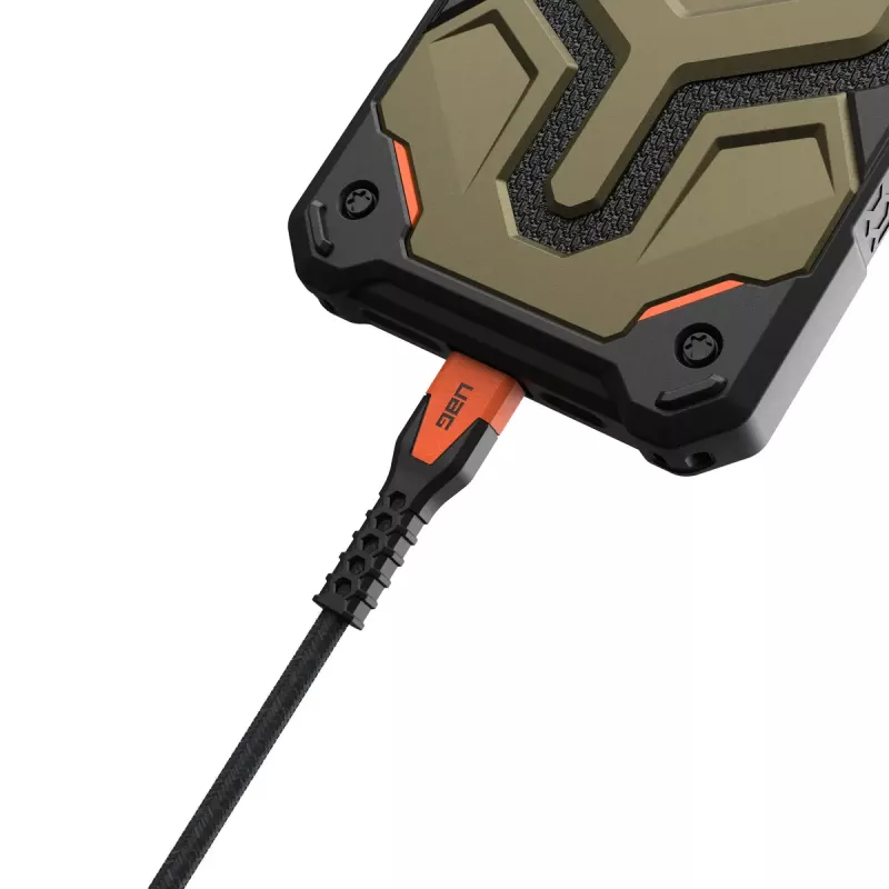 USB-C uz USB-C strāvas kabelis Eaton 1,5 m — Kevlara serdenis, USB 2.0, melns/oranžs