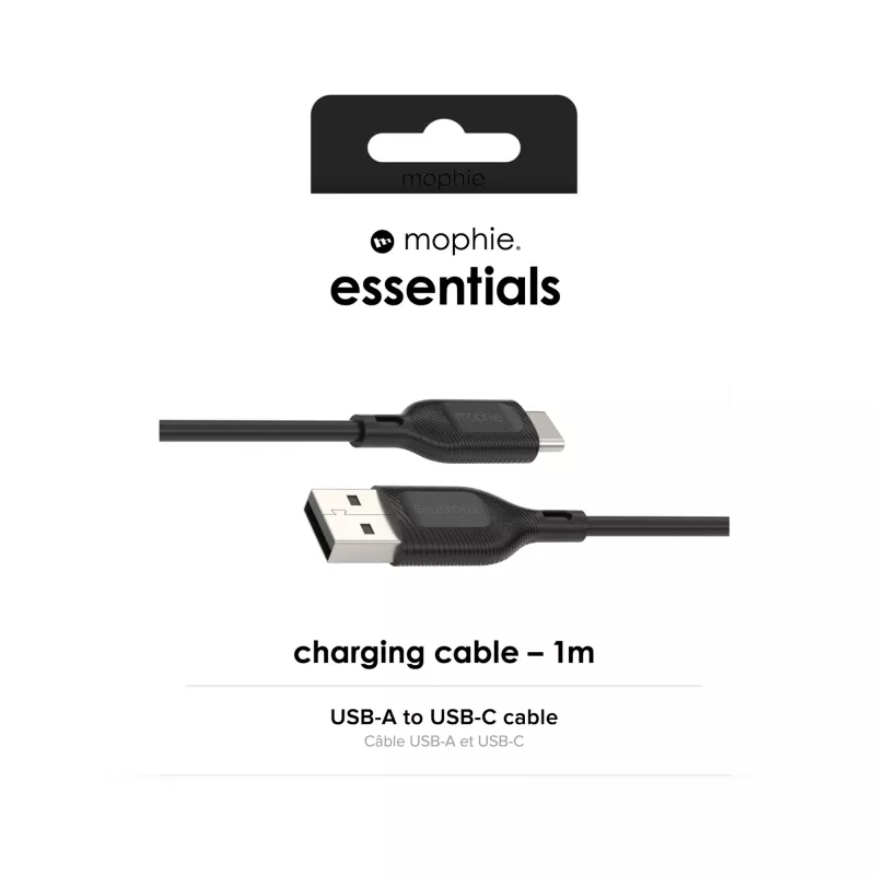 mophie essentials uzlādes kabeļi | 1M USB kabelis USB 2.0 USB A USB C Melns
