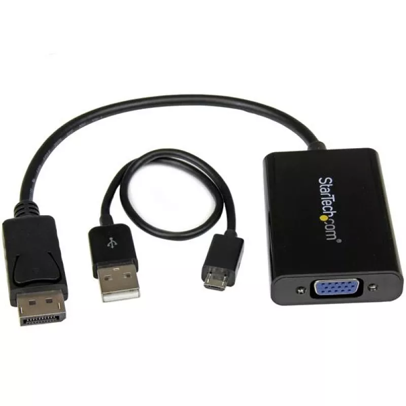 StarTech.com DisplayPort uz VGA adapteris ar audio, 0,184 m, 1920 x 1200 pikseļi, 1080p, melns, aktīvais video pārveidotājs, 0 - 70 °C