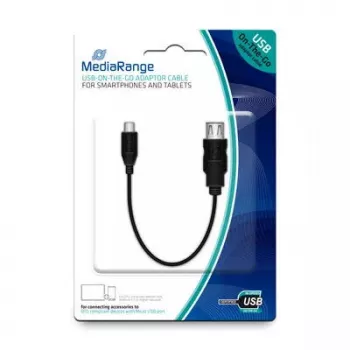 USB kabelis MediaRange MRCS168 0,2m Micro-USB B USB A melns