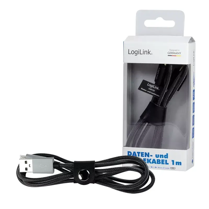 USB kabelis LogiLink CU0132 1m USB A Micro-USB A Pelēks