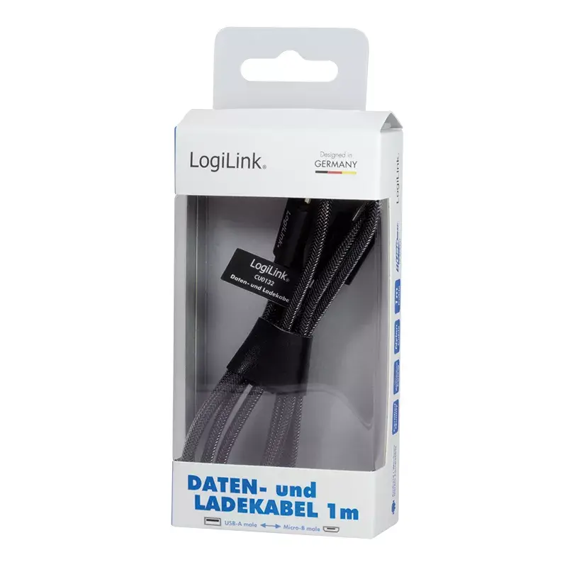 USB kabelis LogiLink CU0132 1m USB A Micro-USB A Pelēks