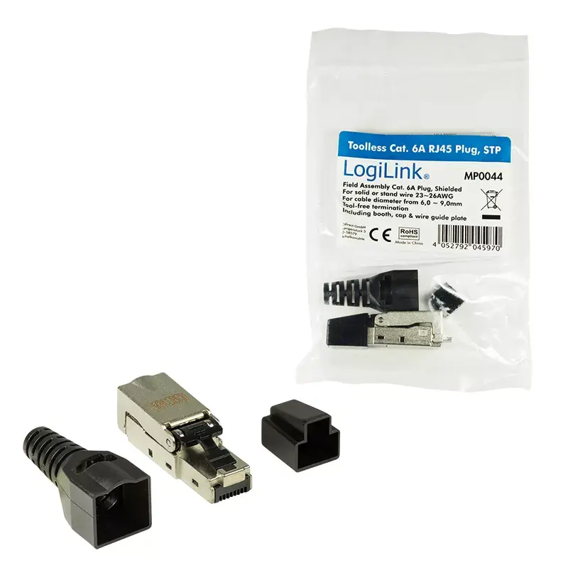 Vada savienotājs LogiLink MP0044 RJ-45 Cat6a 0,5 m nerūsējošais tērauds
