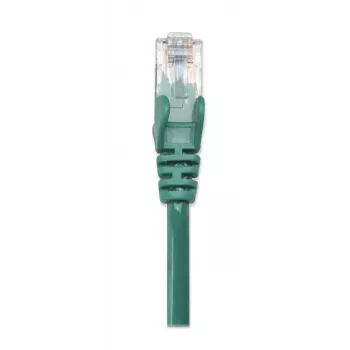 Intellinet tīkla komutācijas kabelis, Cat5e, 0,5 m, zaļš, CCA, U/UTP, PVC, RJ45, zeltīti kontakti, aizķeršanās novēršanas konstrukcija, aizsargapvalks, mūža garantija